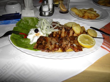 Lammfilet Spieß mit Zaziki als Abendessen