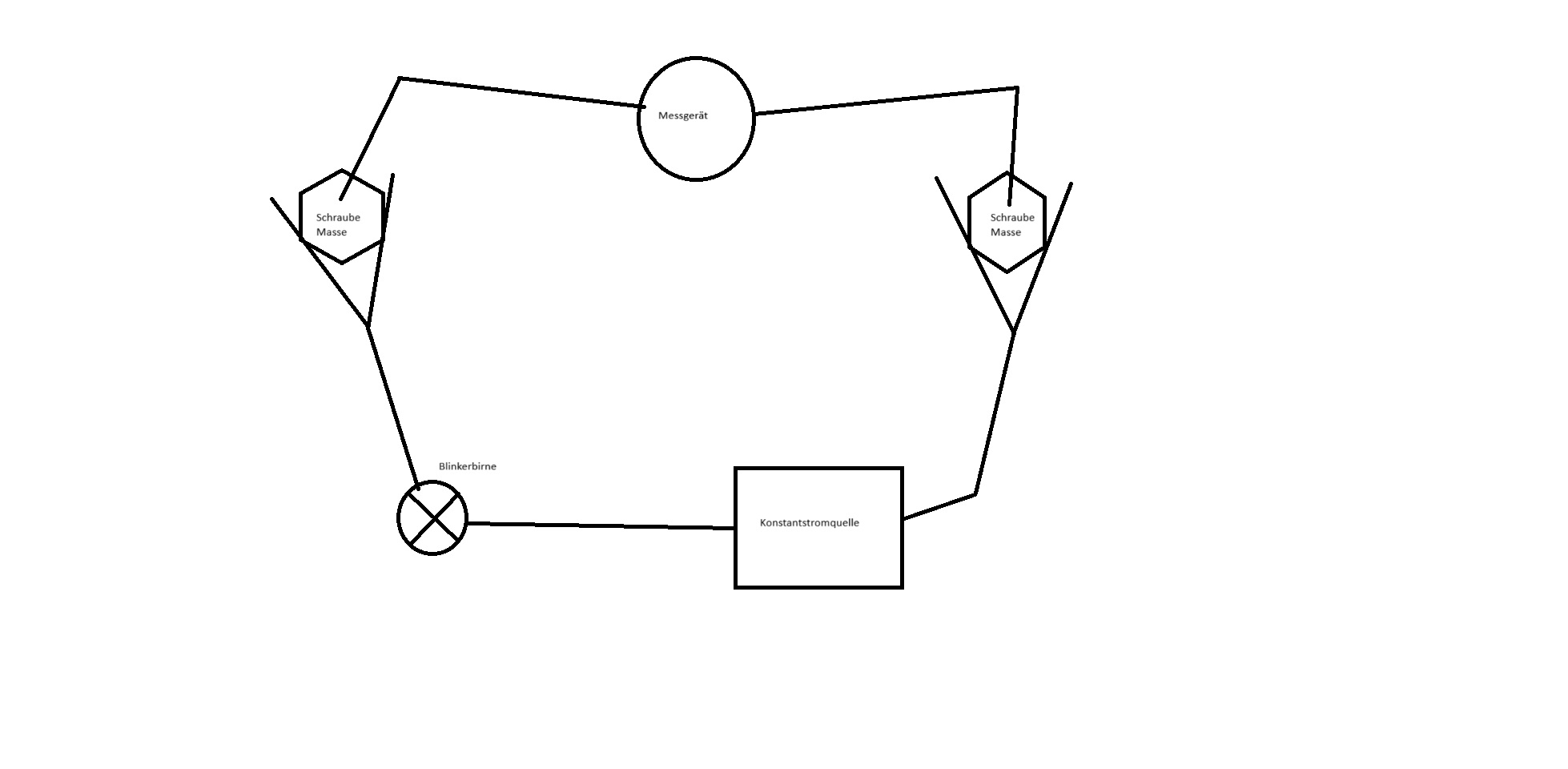 Messanordnung für Übergangswiderstandsmessung ohne Benutzung einer Kelvinklemme